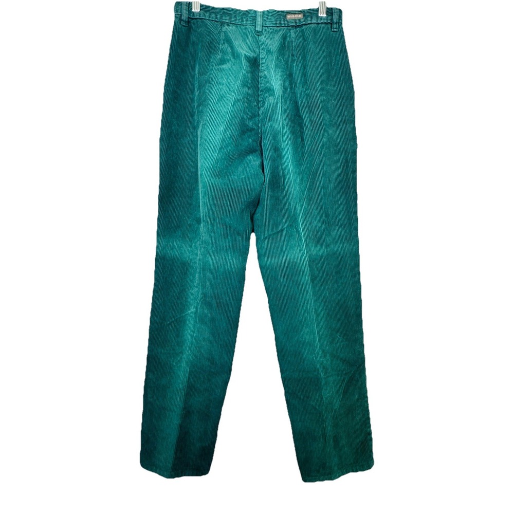 Woolrich Corduroy Pants Womens 6 Green LT Mallard Baggy Fit Zip Fly Y2K - Picture 4 of 12